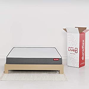 Duroflex LiveIn – Pressure Relieving, Memory Foam, Roll Pack, 6 Inch Queen Size Medium Firm Mattress with Superior Comfort and Anti Microbial Fabric (72 X 60 X 6 Inches)