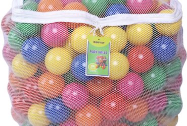 Click N' Play Pack of 200 Phthalate Free BPA Free Crush Proof Plastic Ball, Pit Balls – 6 Bright Colors in Reusable and Durable Storage Mesh Bag with Zipper