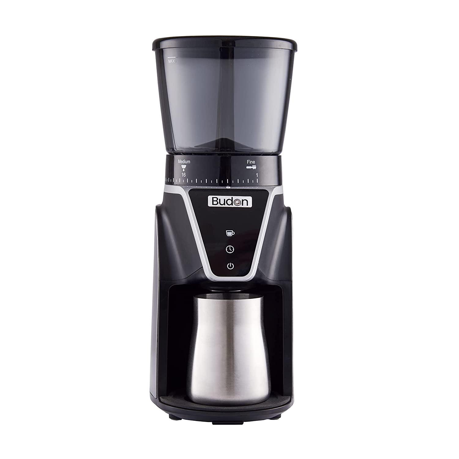 Budan Electric Coffee Grinder for Espresso and Manual Brewing, Black, (BUDCG102)