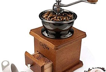 3d Creations Hand Grinder Coffee Bean Grinding Beech Wooden Base Stainless Steel Burr