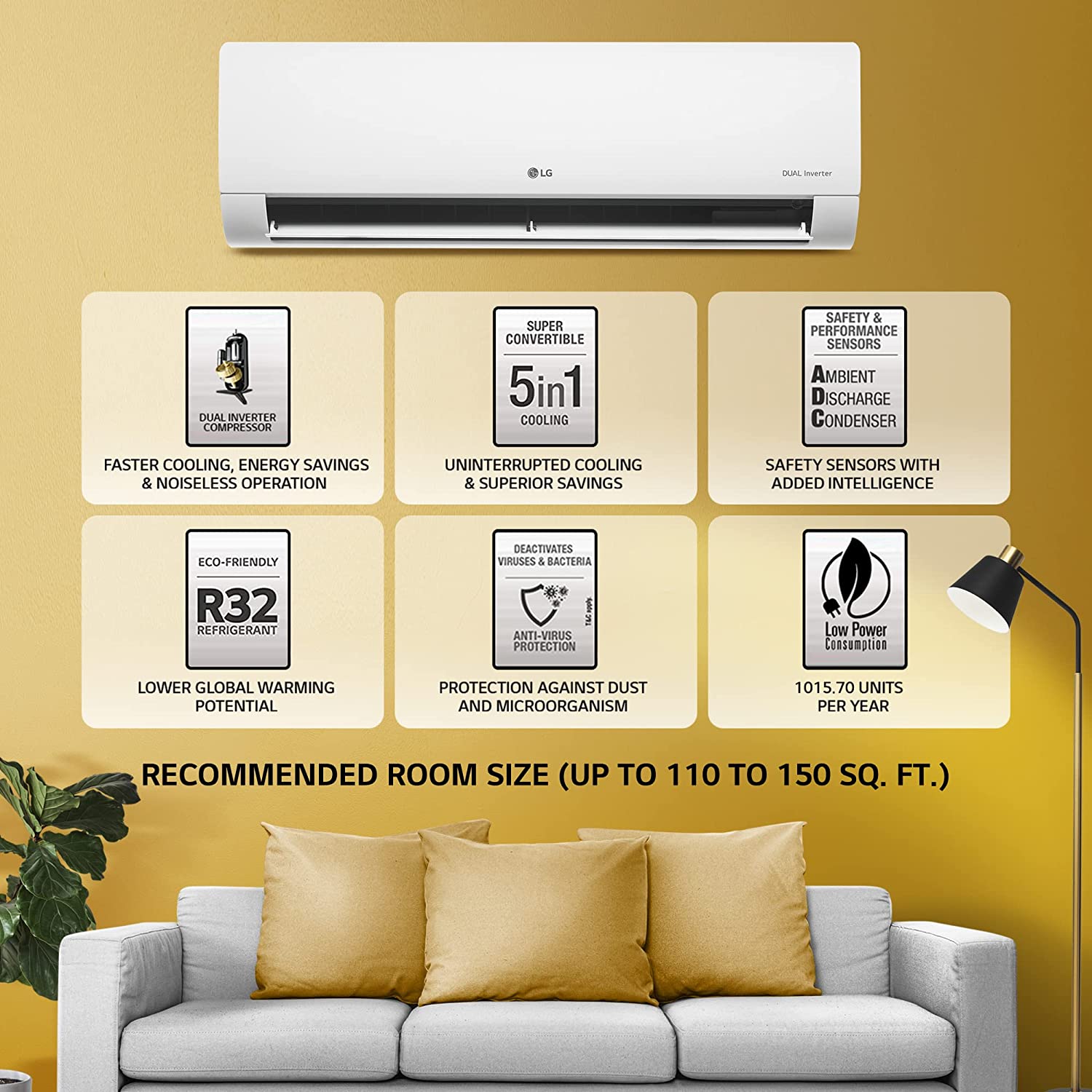 LG 1.5 Ton 3 Star Hot & Cold DUAL Inverter Split AC (Copper, Super Convertible 5-in-1 Cooling, 4 Way Swing & Anti Allergic Filter, 2022 Model, PS-H19VNXF, White)