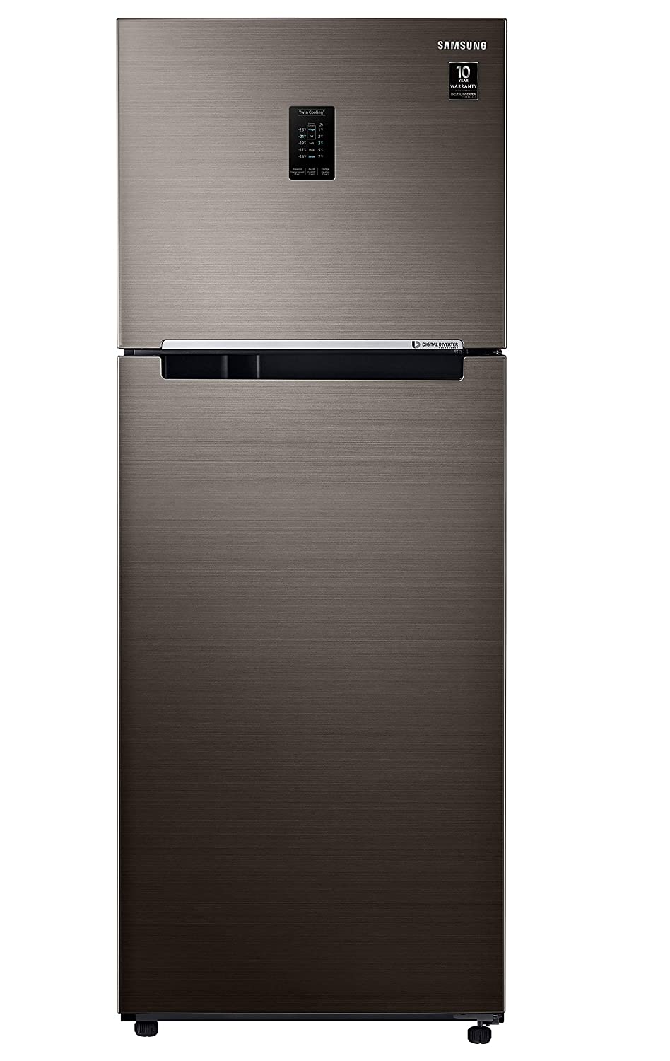 Roll over image to zoom in Samsung 407 L 3 Star Inverter Frost-Free Double Door Refrigerator (RT42T5C5EDX/TL, Luxe Brown) )