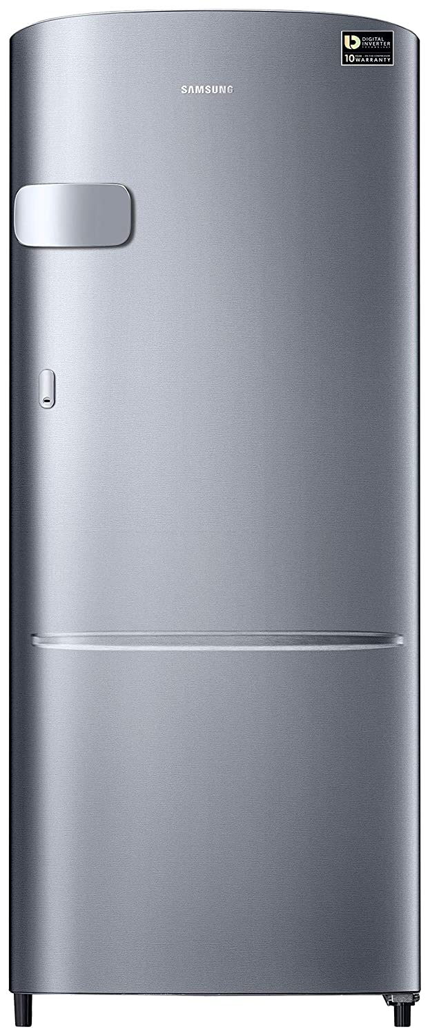 Samsung 253L 2 Star Inverter Frost Free Double Door Refrigerator (RT28T3122S8/HL, Elegant Inox, Base Stand with Drawer)