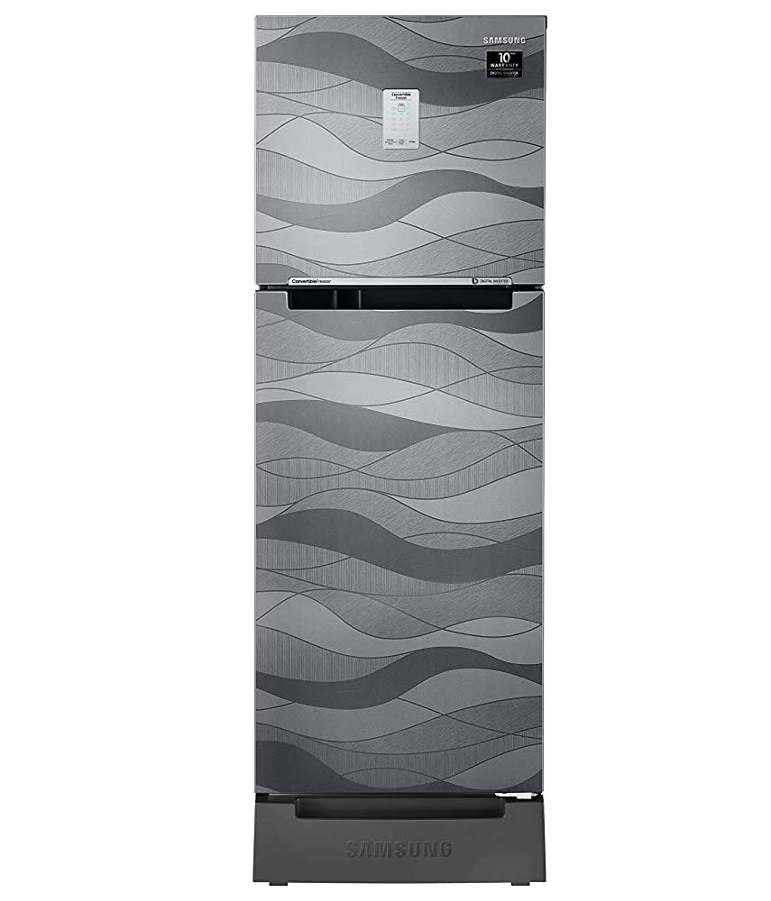 Samsung 244 L 3 Star Frost-Free Double Door Refrigerator (RT28T3C23NV/HL, Inox Wave, Base Stand with Drawer, Curd Maestro, Convertible)