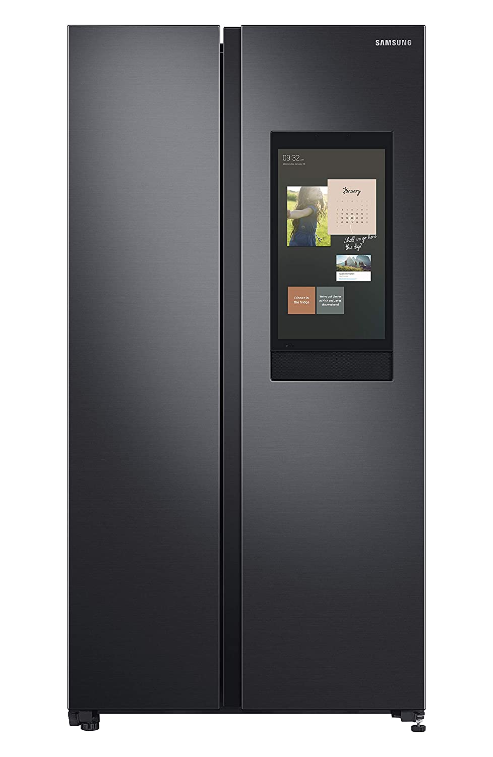 Samsung 673 L Inverter Frost Free Side-by-Side Refrigerator (RS72A5FC1B4/TL, Gentle Black Matt, Curd Maestro)