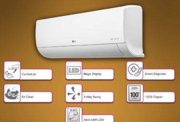 LG 1.5 Ton 5 Star with UV Nano Inverter Split AC (Copper, Convertible 5-in-1 Cooling, HD Filter with Anti Virus protection, 2021 Model, MS-Q18UVZA, White)