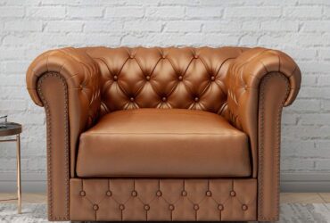 Durian Elton Leatherette 1 Seater Sofa (Brown) (Elton/B/1)