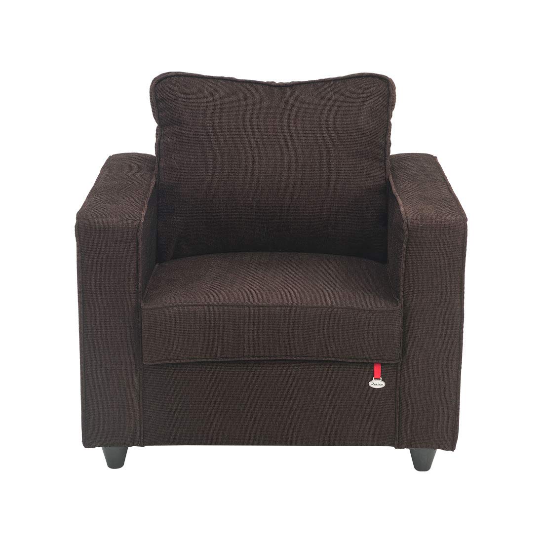 Durian Ralph Fabric Single Seater Sofa (Matte Finish, Indimo Brown) (Ralph/1)