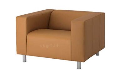 s k grill art Rexine Artificial Stretch Leather 1 Seater Sofa (Tan)