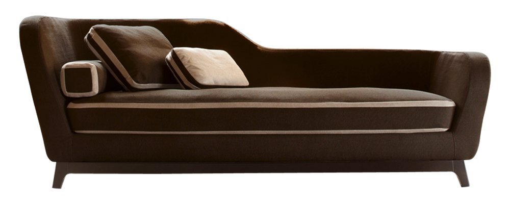 Afydecor Transitional Chaise with Completely Upholstered Back and Seats – Brown