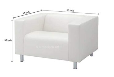 s k modern art Sofa (1 Seater, Design 0055 White Leather)
