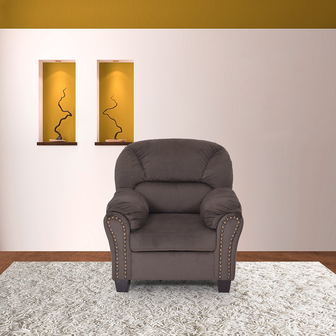 Royaloak Gloria Single Seater Sofa (Brown)