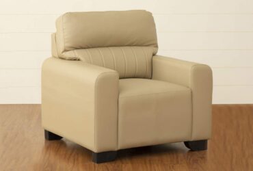 Home Centre Albury Faux leather Textured Arm Chair – Beige