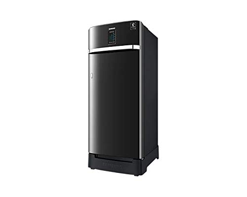 Samsung 220 L 3 Star Inverter Direct cool Single Door Refrigerator (RR23A2K3YBX/HL, Digi-Touch Cool, Curd Maestro, Base Stand with Drawer, Luxe black)