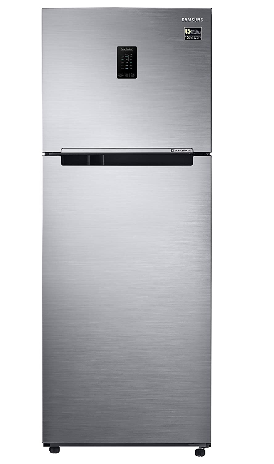 Samsung 407 L 2 Star Frost Free Inverter Double Door Refrigerator (RT42T5C38S9, Grey, Refined Inox, Convertible)
