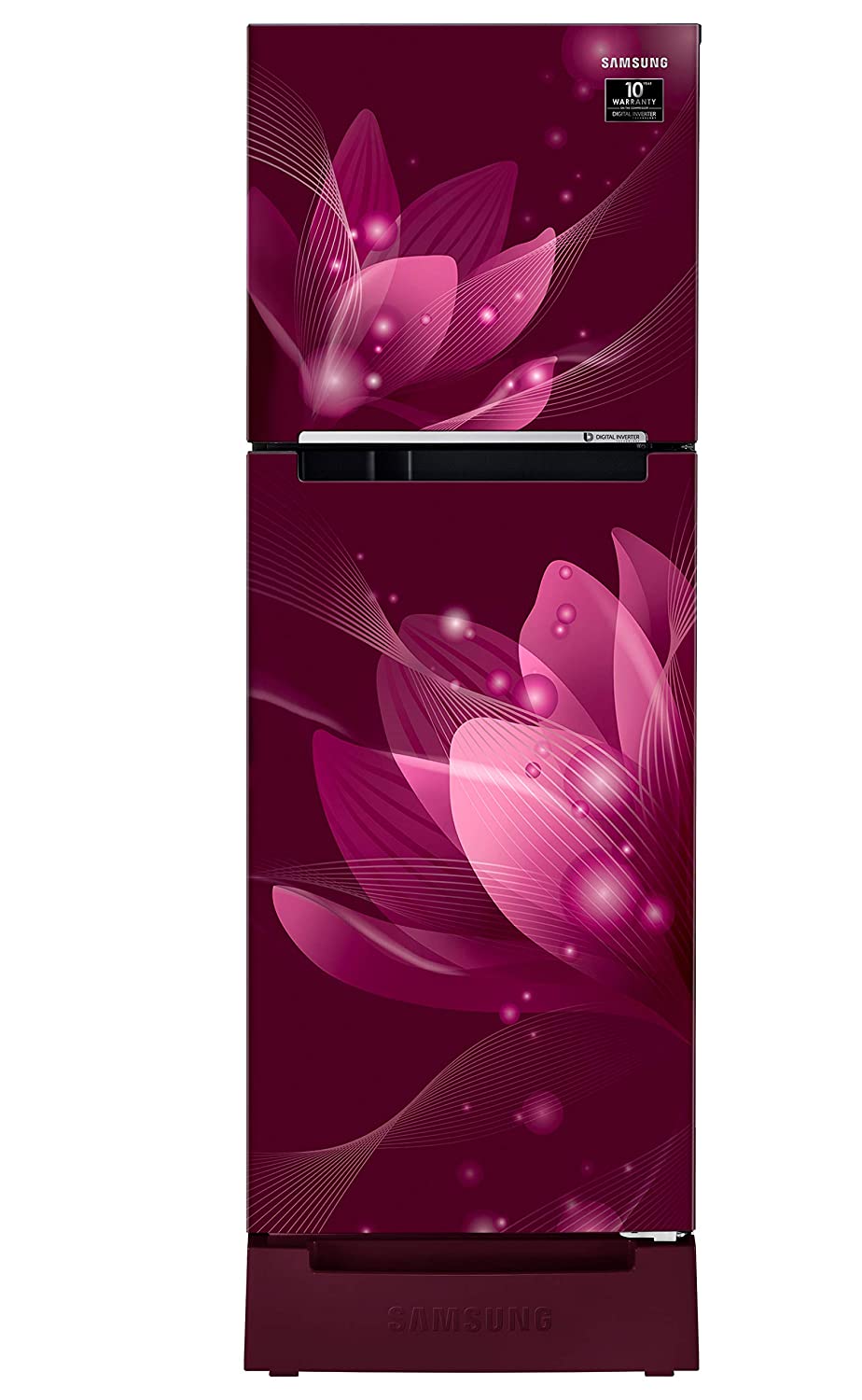 Samsung 253 L 2 Star Inverter Frost Free Double Door Refrigerator(RT28A3122R8/HL, Base Stand with Drawer, Saffron Red)