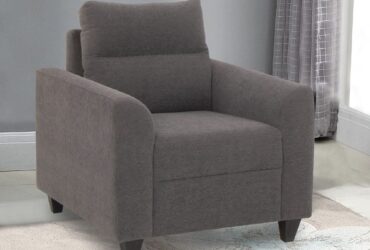 Duroflex Zivo Fabric Sofa (Grey, 1 Seater)