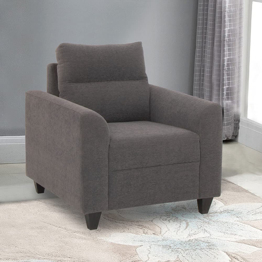 Duroflex Zivo Fabric Sofa (Grey, 1 Seater)