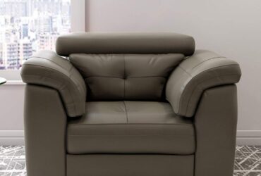Durian Charles Leatherette 1 Seater Sofa, ash Grey (Charles/C/1)