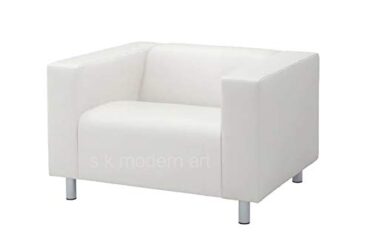 S K modern art Sofa (1 Seater Design 0055 White Leather)