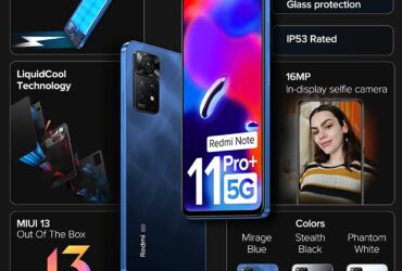 Redmi Note 11 Pro + 5G (Mirage Blue, 8GB RAM, 128GB Storage) | 67W Turbo Charge | 120Hz Super AMOLED Display | Additional Exchange Offers Available | Charger Included