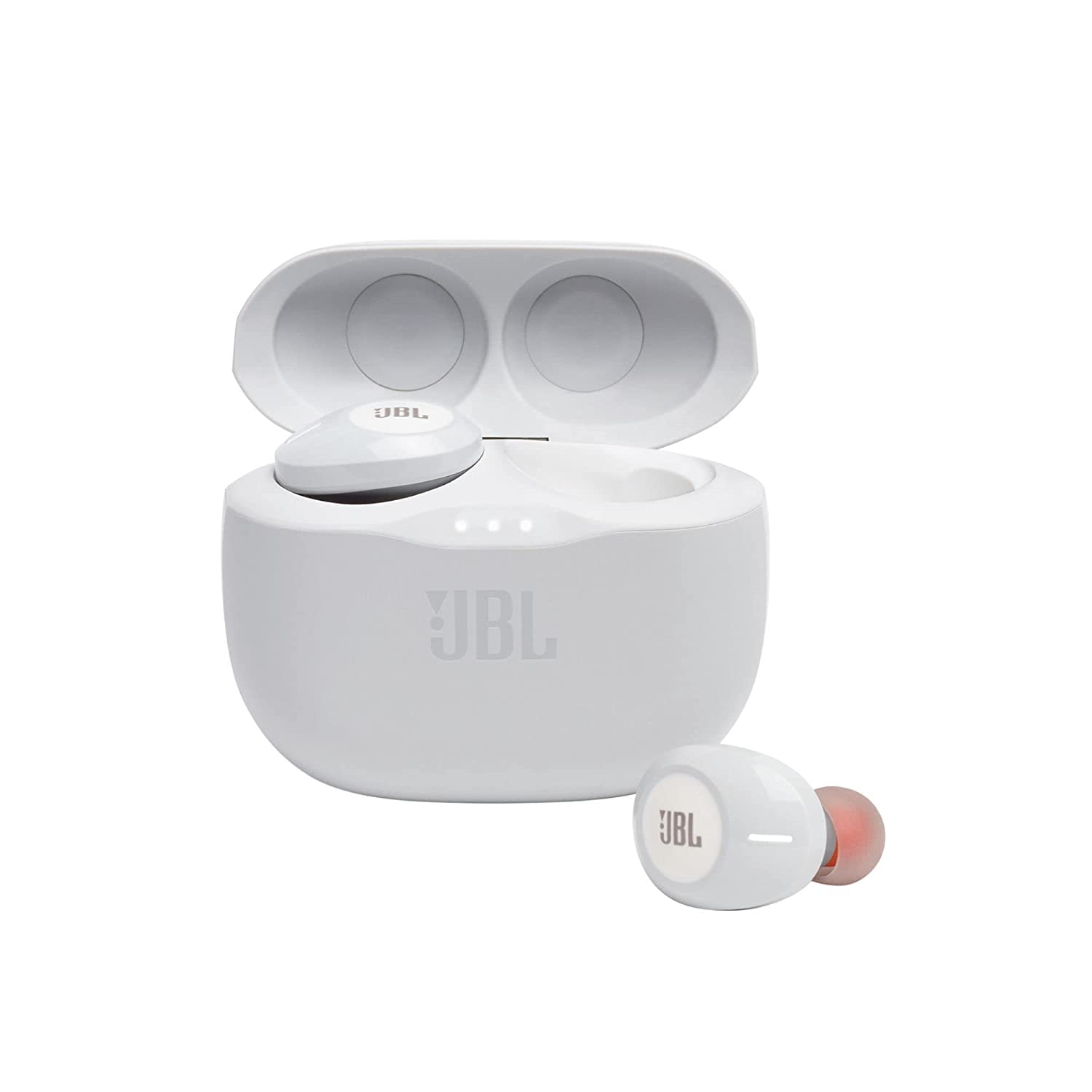 JBL Tune 125TWS True Wireless In-Ear Headphones – JBL Pure Bass Sound, 32H Battery, Bluetooth, Fast Pair, Comfortable, Wireless Calls, Music, Native Voice Assistant (White)