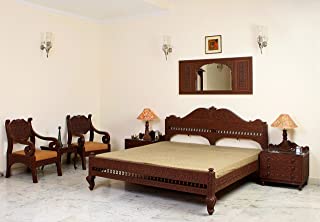 Ethnic Kraft EK/KND/Bed King Size Bed (Walnut)