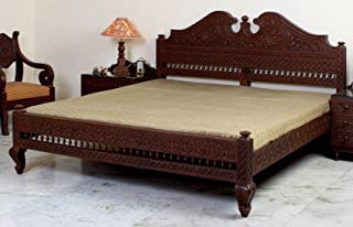 Ethnic Kraft EK/BD/Bed King Size Bed (Walnut)