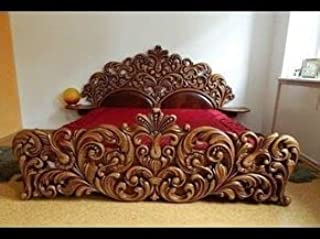 Bombay Handicraft Royal Carving Double Bed with Storage Box by Luxury Wood Style