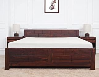 Urban Basics Arthur Sheesham Wood King Size Bed – Best Sheesham Cot Bed for Sleeping (Teak Finish)
