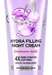 L'Oreal Paris Hyaluron Moisture 72H Hydra Filling Night Cream | Leave In Hair Cream with Hyaluronic Acid | For Dry & Dehydrated Hair | Adds Shine & bounce 180ml