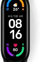 Xiaomi Mi Smart Band 6 – 1.56'' (3.96 cm) Large AMOLED Color Display, 2 Week Battery Life, 30 Fitness Mode, 5 ATM, SpO2, HR, Sleep Monitoring, Women's Health Tracking, Alarm, Music Control (Black)