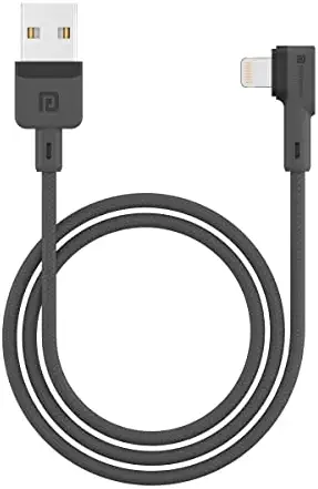 Portronics Konnect L 1.2M Fast Charging 3A 8 Pin USB Cable with Charge & Sync Function (Grey)