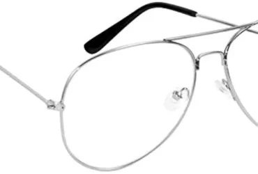 DEVEW™ Silver Frame UV Protected Aviator Sunglasses for Men & Women (Clear/Transparent)