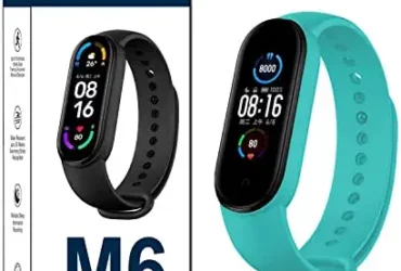 Muvit Smart Band 6- Fitness Band, Up-to 20 Days Battery Life, Color AMOLED Full-Touch Screw (Blue)