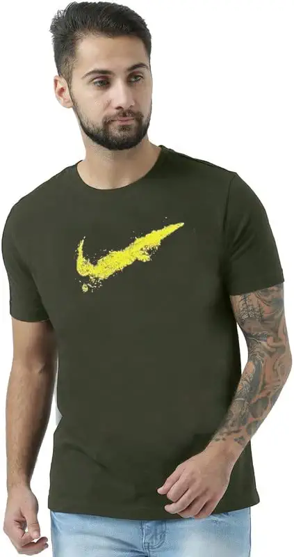 Prime deal Customized Print Round Neck Cotton Adults Unisex T-Shirts, Olive Green