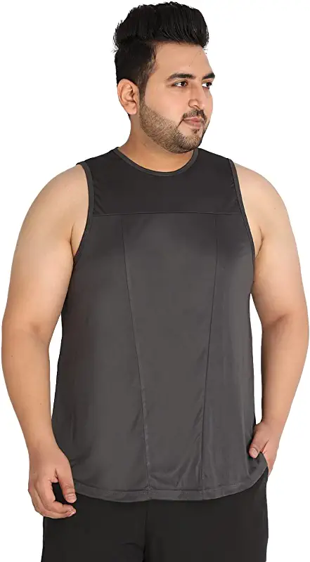 CHKOKKO Men Solid Plus Size Gym Tank Tops Sleeveless Sports Vest