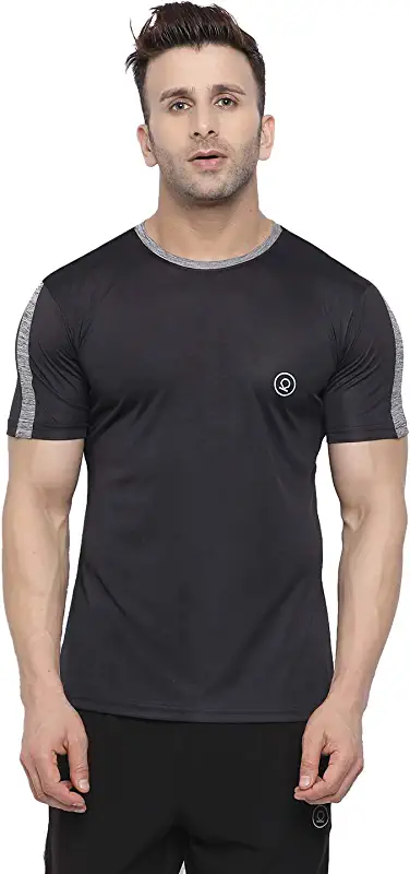 CHKOKKO Men's Dry Fit V Neck Half Sleeves Plain Sports Gym T-Shirt