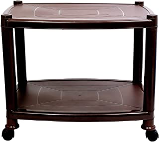 Esquire Delta Plastic Glossy Trolley Table (Brown)