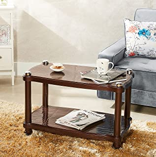 Amazon Brand – Solimo Plastic Center Trolley Coffee Table/Tea Table/Teapoy for Home, Office & Outdoor, Weather Brown