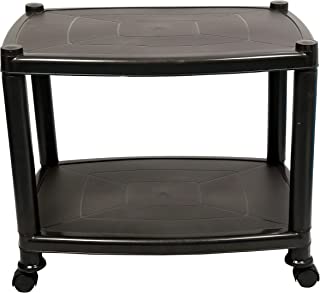 Esquire Plastic Glossy Delta Trolley Coffe Table (Black)
