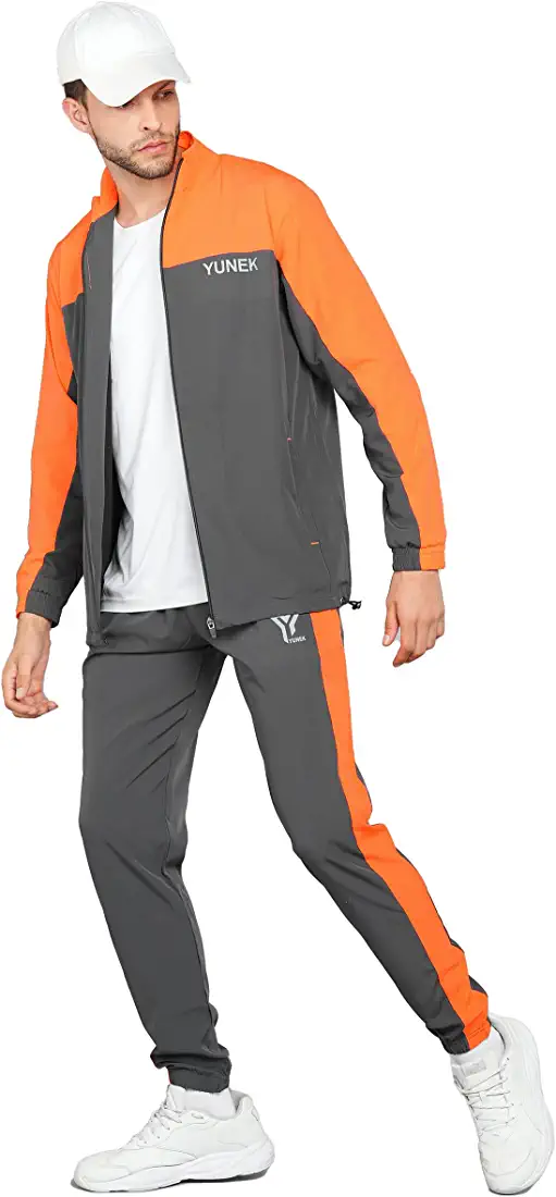 YUNEK Men's Polyester Sports Track Suit