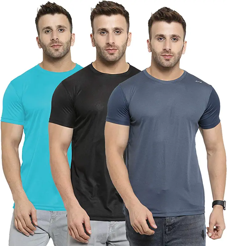 AWG ALL WEATHER GEAR Men's Dryfit Round Neck T-Shirts – Pack of 3