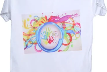 Meet Deals Holi T-Shirt Printed Round Neck and Half Sleeve White Customized Tshirt
