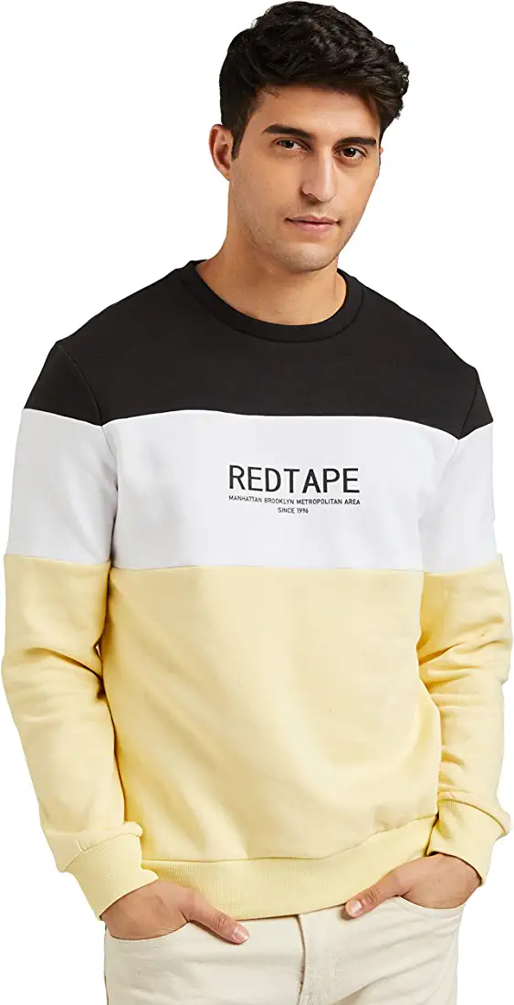 Red Tape Men's Cotton Blend Crew Neck Sweatshirt