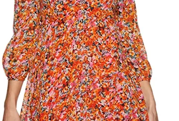 Harpa Women's Polyester A-Line Knee-Length Dress