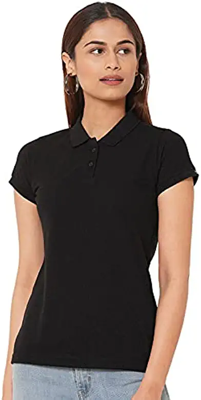 Solid Women's Polo Neck T-Shirt