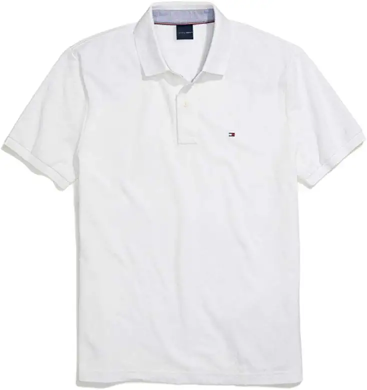 Tommy Hilfiger Men's Adaptive Polo Shirt with Magnetic Buttons Custom Fit, True White, XL