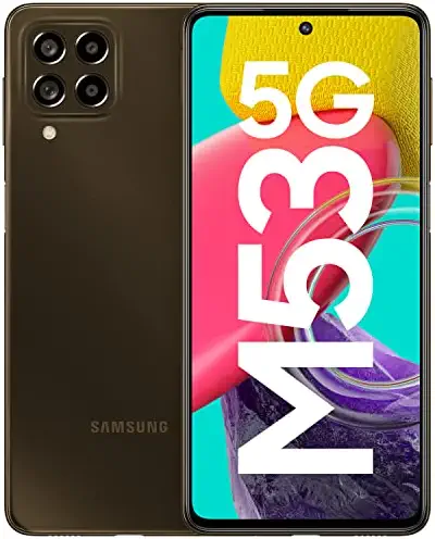 Private: Samsung Galaxy M53 5G (Emerald Brown, 8GB, 128GB Storage) | 108MP | sAmoled+ 120Hz | 16GB RAM with RAM Plus | Travel Adapter to be Purchased Separately