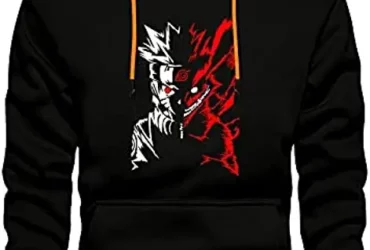 SWARONA Stylish Unisex Naruto Nine-Tail Anime Design Printed Hooded Hoodies | Pullover Sweatshirts for Men & Women
